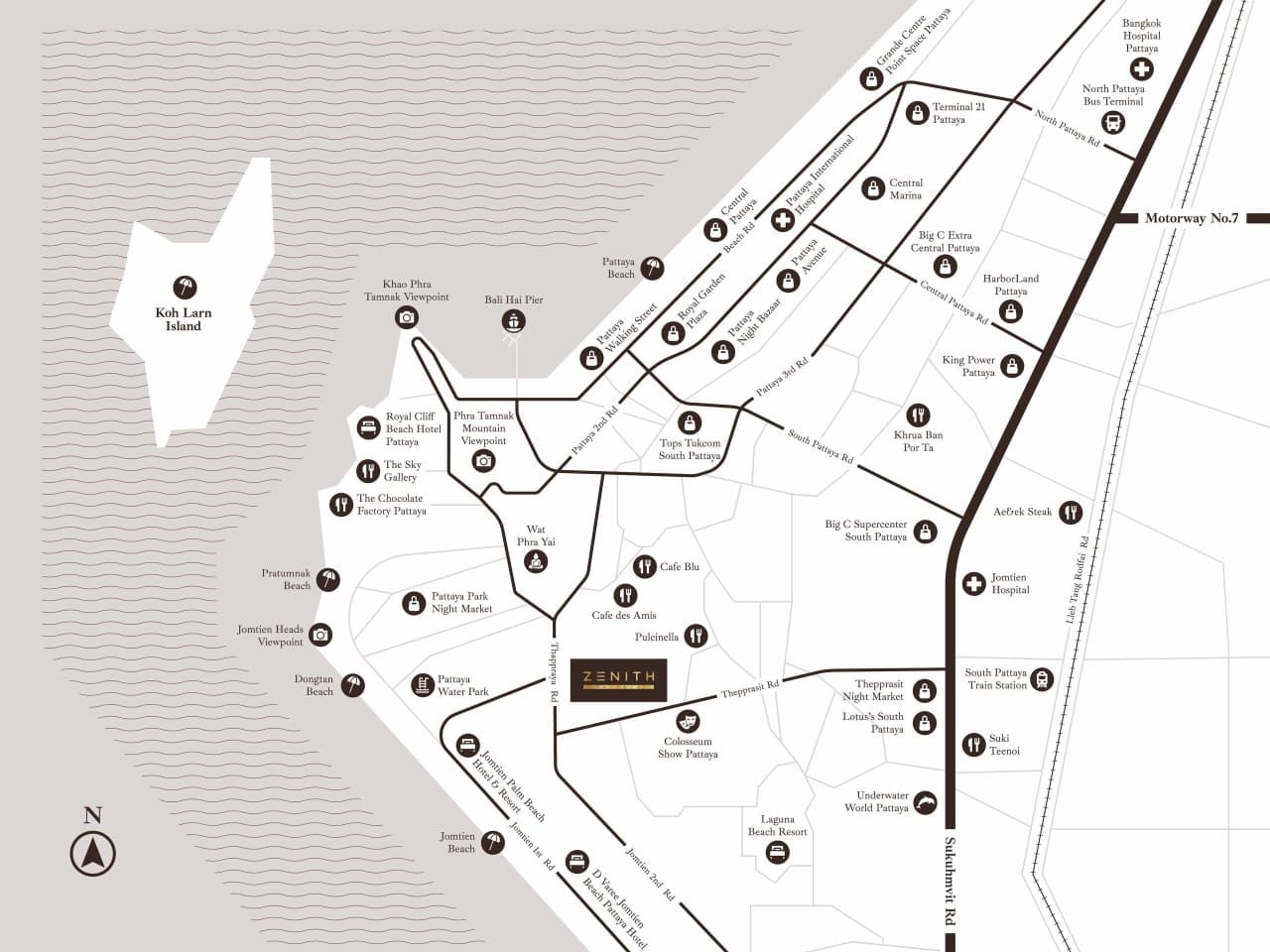 ZENITH Pattaya location map